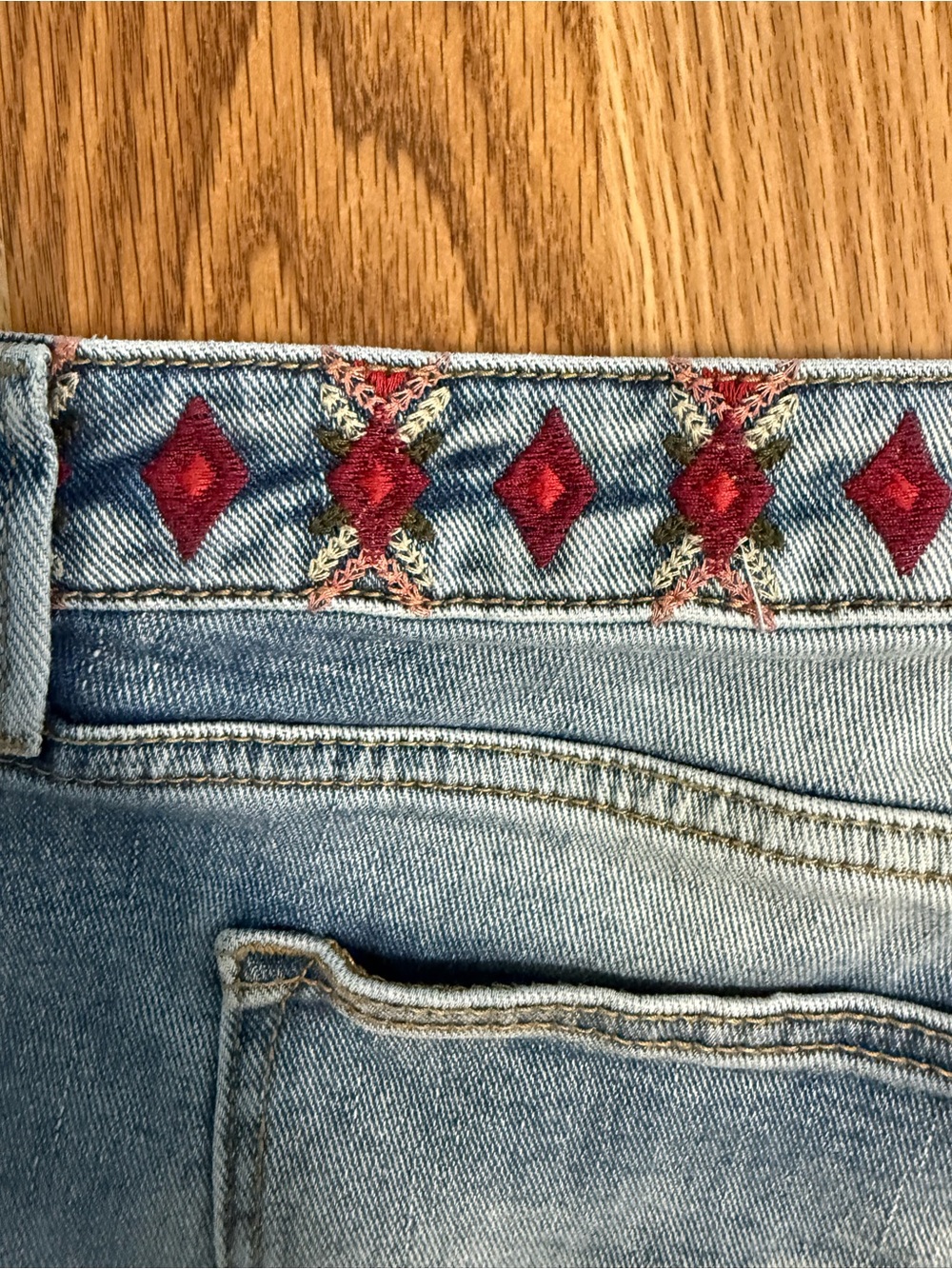 DRIFTWOOD Women's Lulu Cut Off Jean Shorts with Embroidery- Size 30 - Picture 3 of 9